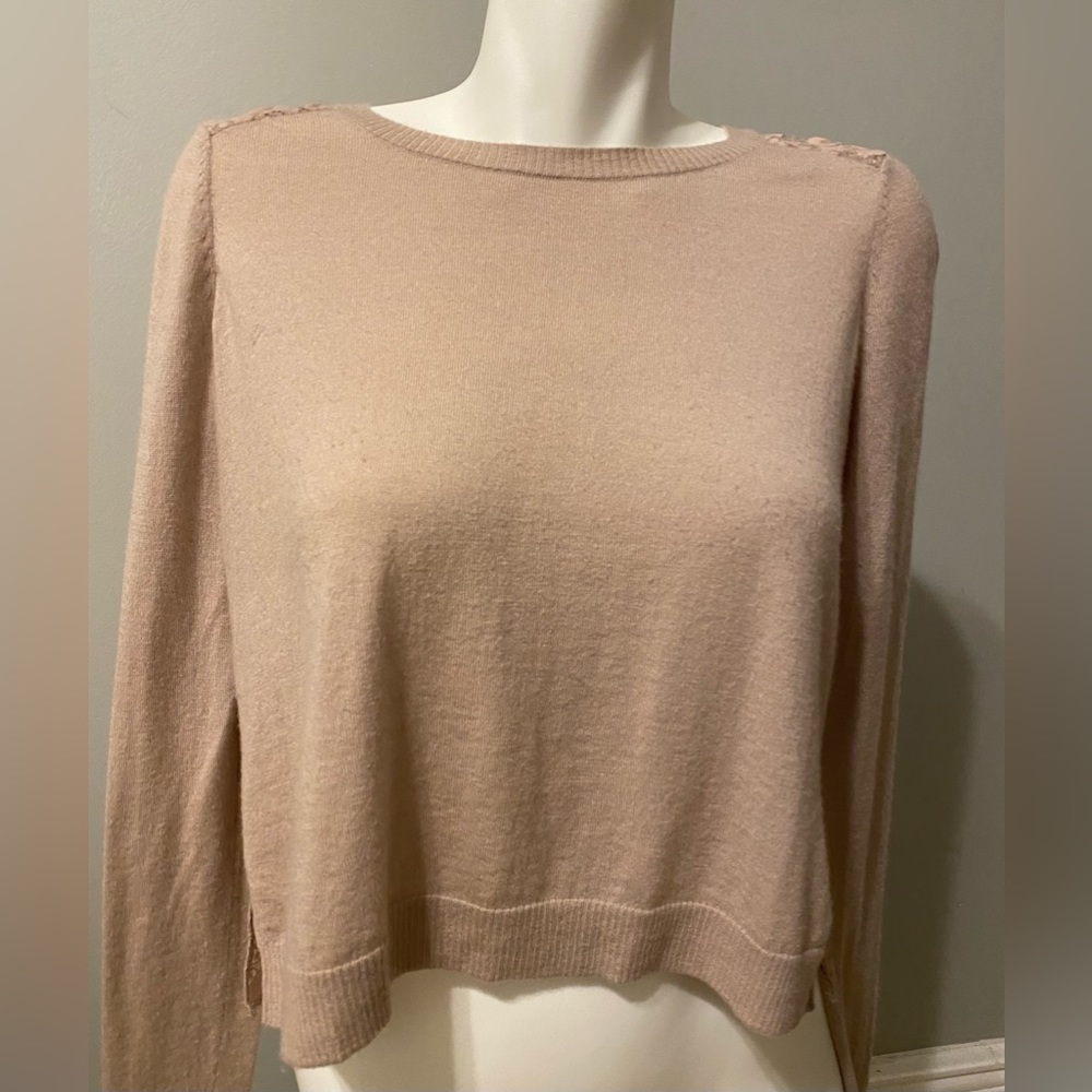 JOIE LAVENDAR CREWNECK SWEATER W/LACE BACK
